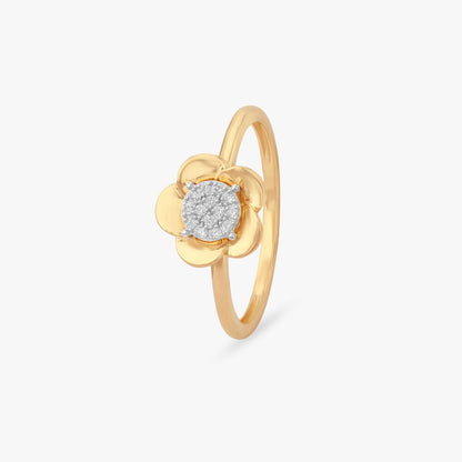 Bloom Halo Diamond Ring in 18K Yellow Gold, 0.051 ct