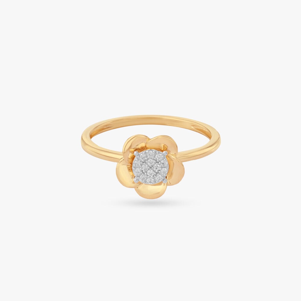 Bloom Halo Diamond Ring in 18K Yellow Gold, 0.051 ct