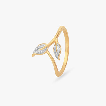 Bloom Curve Diamond Ring in 18K Yellow Gold, 0.068 ct