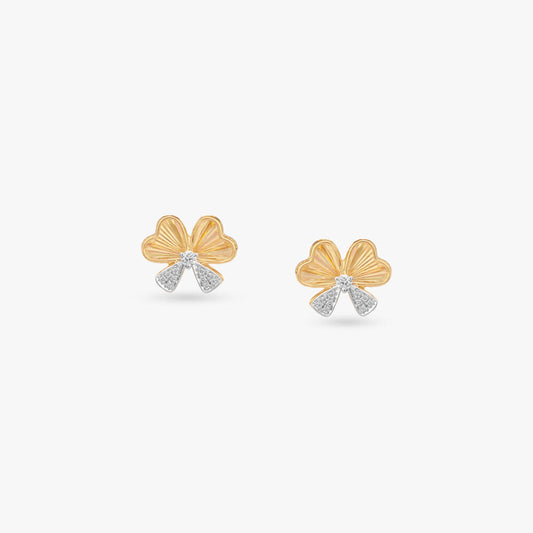Spectrum Bloom Diamond Stud Earrings in 18K Yellow Gold, 0.09 ct