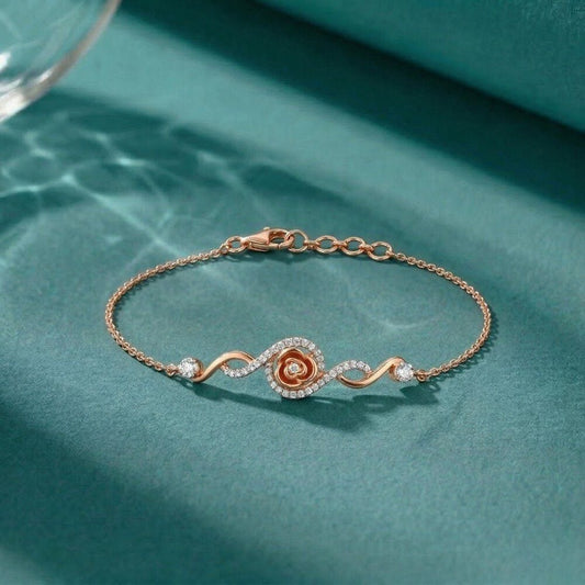 Spiralling Glow Diamond Bracelet in 18K Rose Gold, 0.211 ct