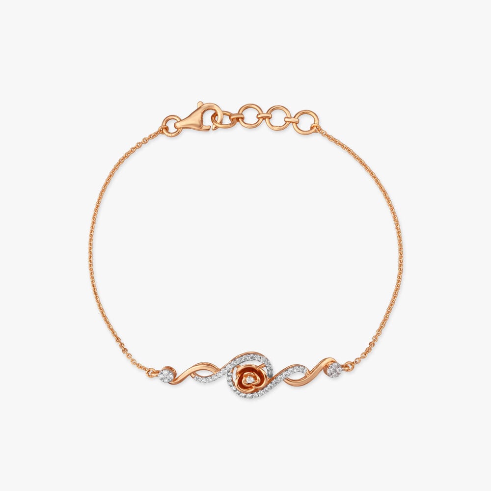 Spiralling Glow Diamond Bracelet in 18K Rose Gold, 0.211 ct