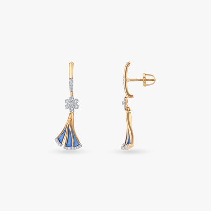 Luminous Flight Diamond Drop Earrings in 18K Yellow Gold, 0.151 ct