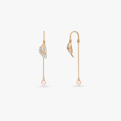 Drift Wing Diamond Drop Earrings in 18K Yellow Gold, 0.17 ct