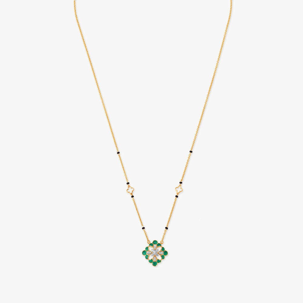 Petal Symphony Diamond Mangalsutra in 18K Yellow Gold, 0.16 ct