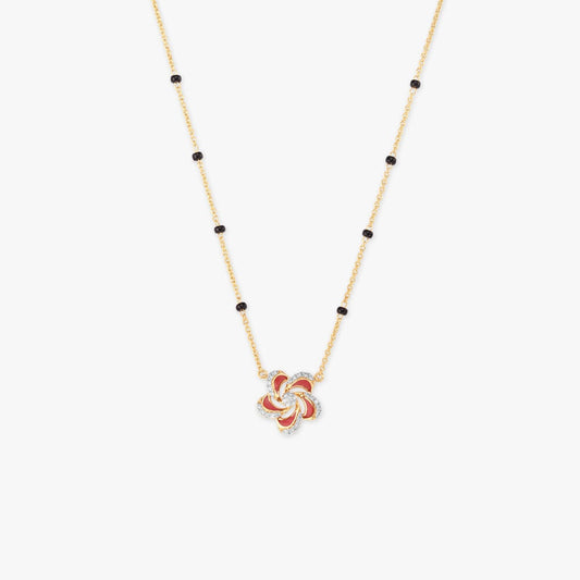 Scarlet Swirl Diamond Mangalsutra in 18K Yellow Gold, 0.17 ct