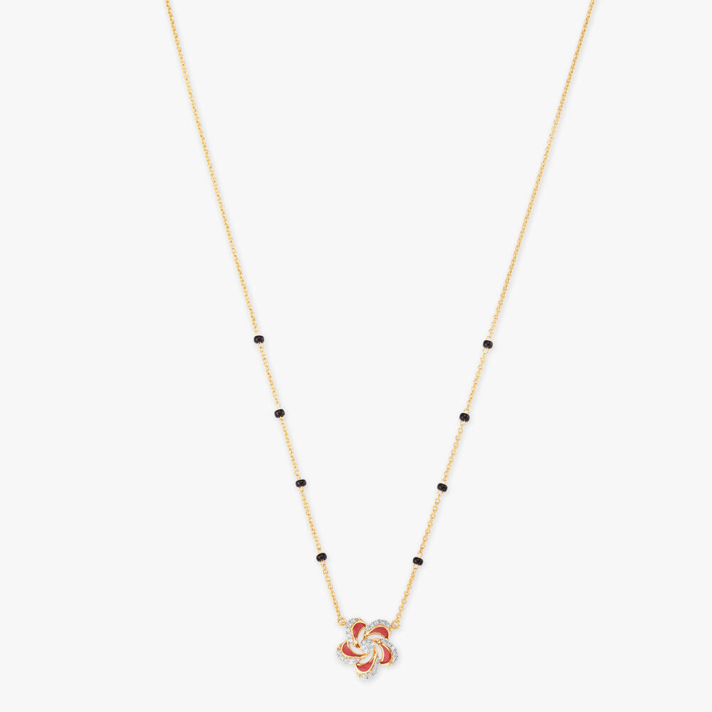 Scarlet Swirl Diamond Mangalsutra in 18K Yellow Gold, 0.17 ct