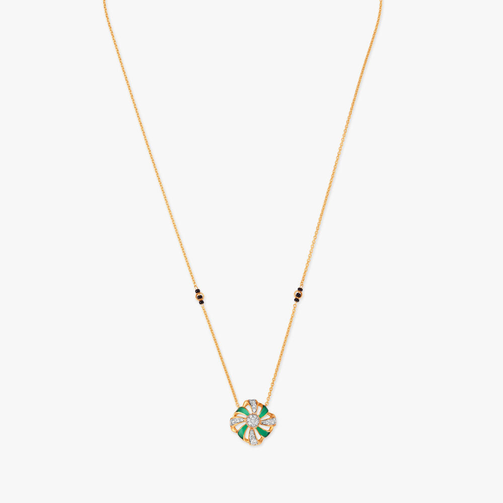 Petal Radiance Diamond Mangalsutra in 18K Yellow Gold, 0.25 ct