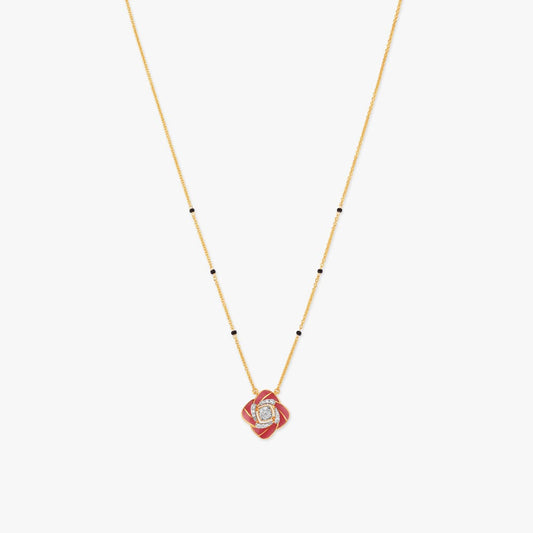 Scarlet Bloom Diamond Mangalsutra in 18K Yellow Gold, 0.14 ct
