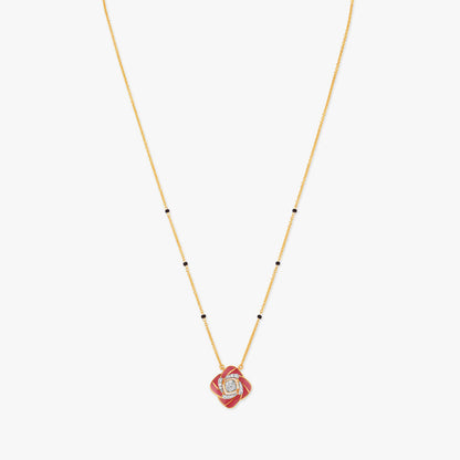 Scarlet Bloom Diamond Mangalsutra in 18K Yellow Gold, 0.14 ct