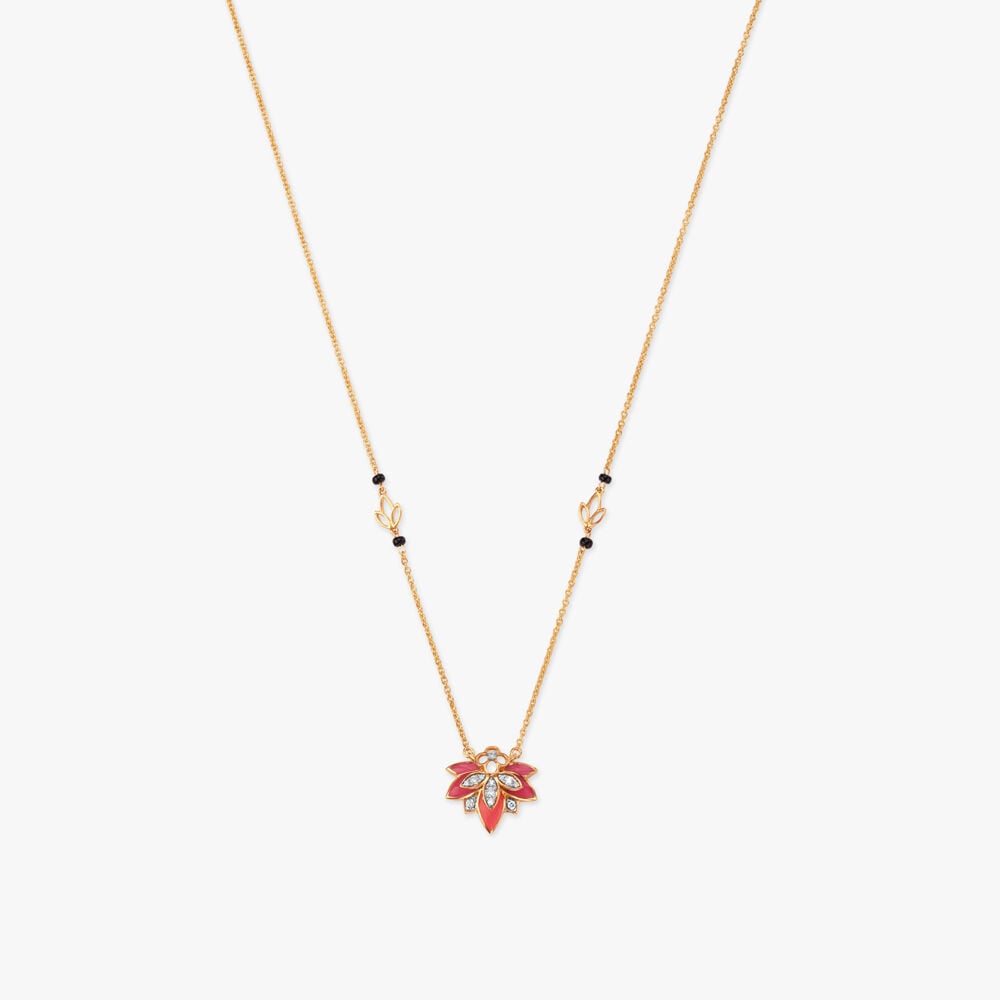 Scarlet Lotus Diamond Mangalsutra in 18K Yellow Gold, 0.09 ct
