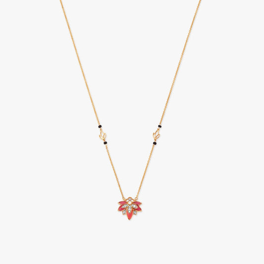 Scarlet Lotus Diamond Mangalsutra in 18K Yellow Gold, 0.09 ct