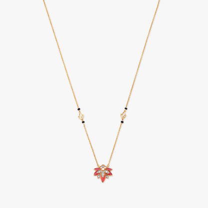 Scarlet Lotus Diamond Mangalsutra in 18K Yellow Gold, 0.09 ct