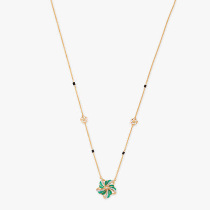 Verdant Bloom Diamond Mangalsutra in 18K Yellow Gold, 0.155 ct