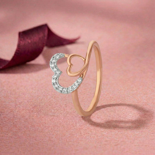Love Loop Diamond Ring in 18K Rose Gold, 0.08 ct