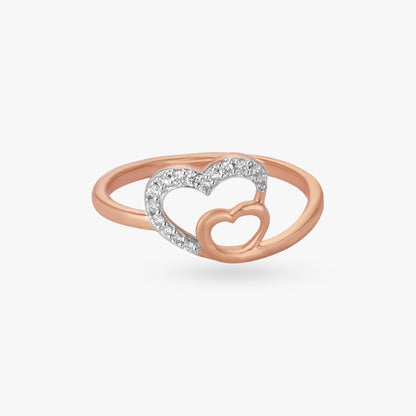 Love Loop Diamond Ring in 18K Rose Gold, 0.08 ct