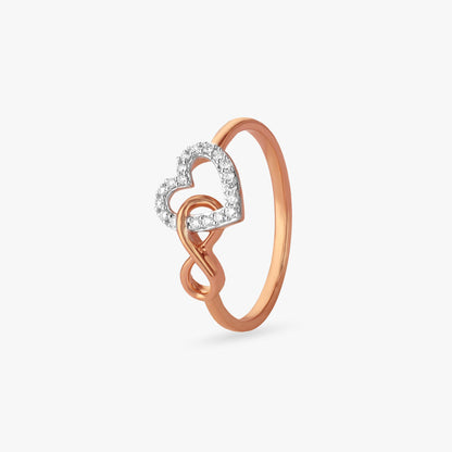 Infinity Love Diamond Ring in 18K Rose Gold, 0.09 ct
