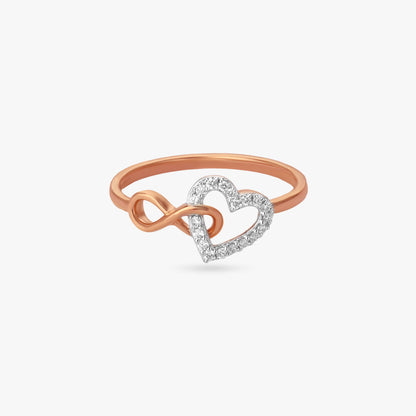 Infinity Love Diamond Ring in 18K Rose Gold, 0.09 ct