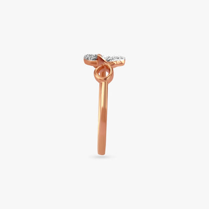 Infinity Love Diamond Ring in 18K Rose Gold, 0.09 ct