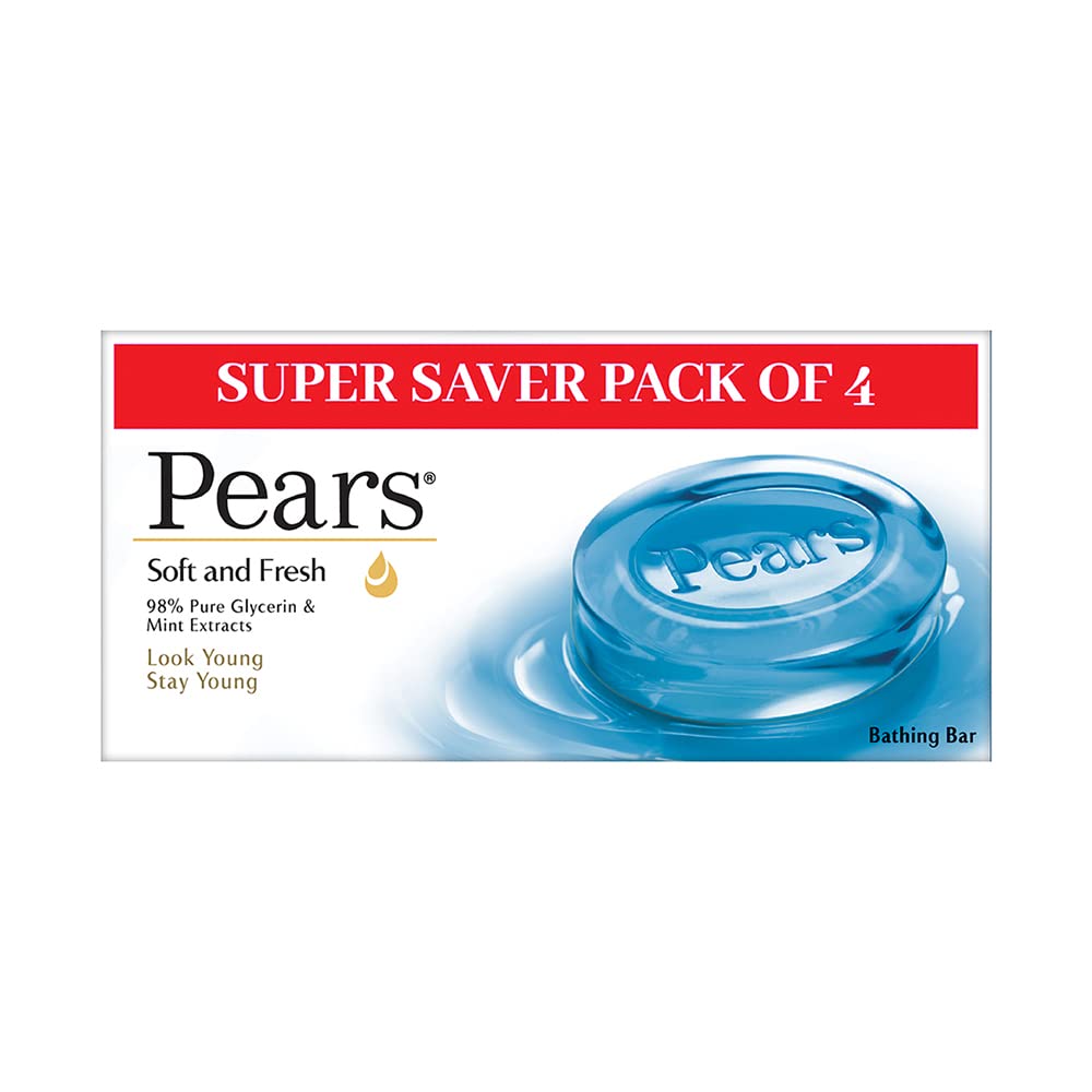 Glycerin Mint Soap Bar 4-Pack - Paraben-Free for Soft Skin