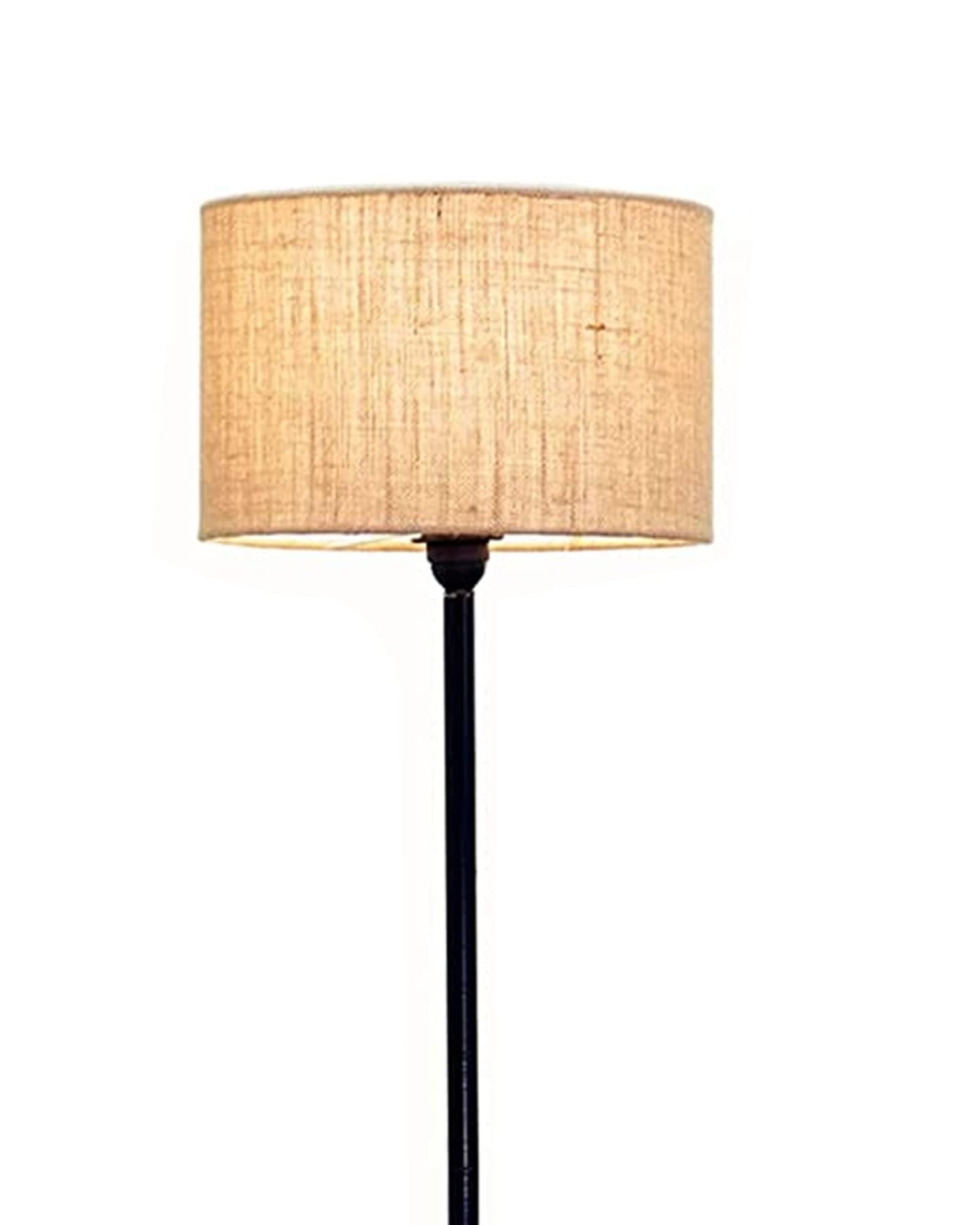 LED Floor Lamp with Wooden Base - Beige - 30x30x127cm - Modern Vintage Design