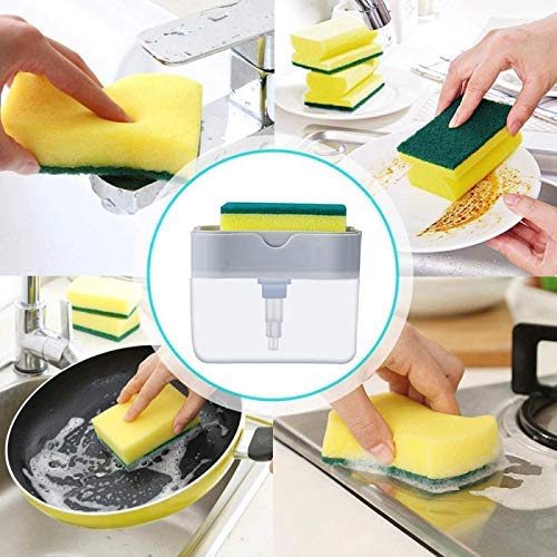 Soap Dispenser - Multi-Color - 400 ML - Pump Design - Includes Sponge - Easy to Clean