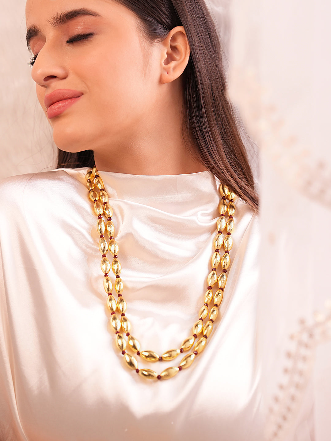 Aishwarya Rupa Long Beaded Necklace Set