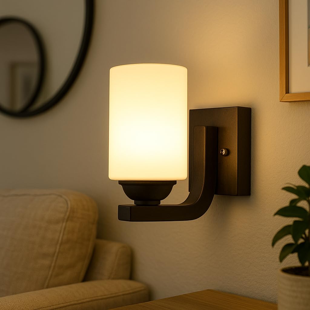 Wall Light Up & Down Black Wood 20cm for Living Room and Bedroom