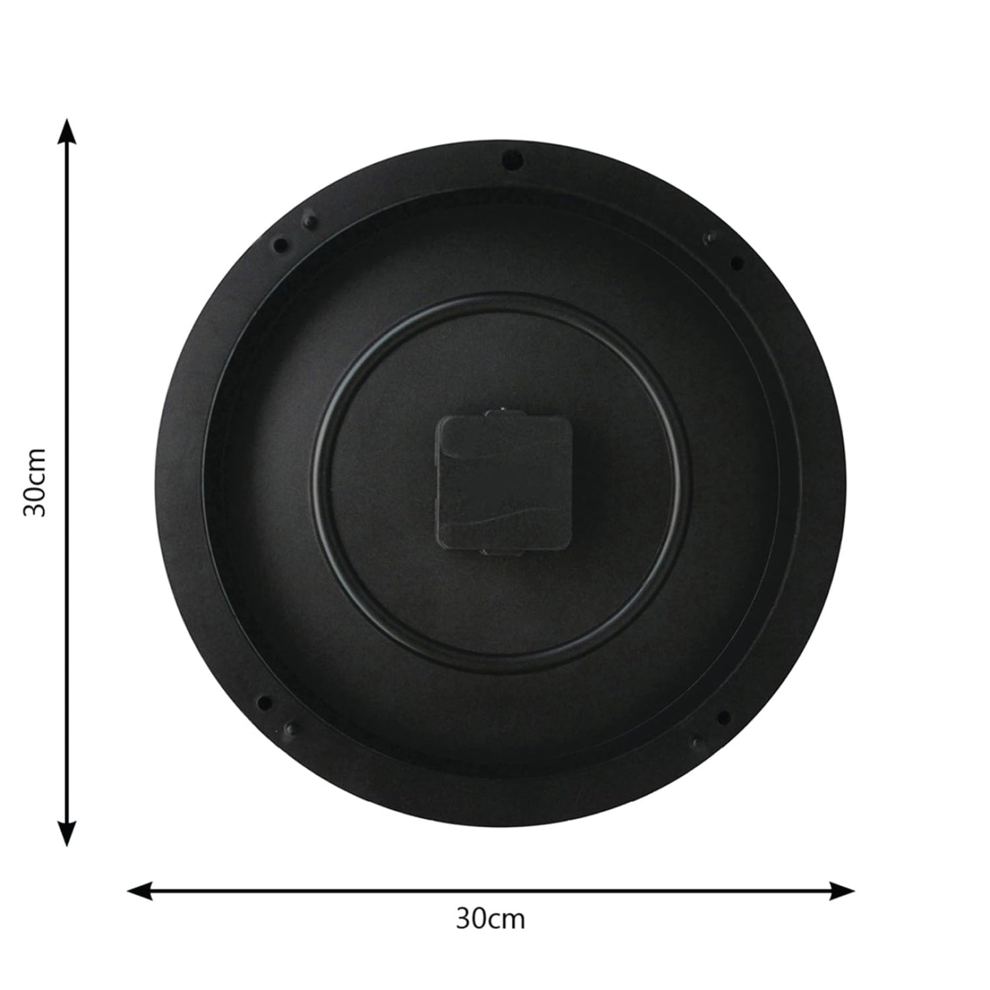 Wall Clock with Silent Movement, 30 cm, Black, MDF and Glass