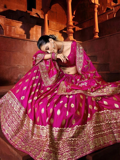 Tulsi Art Marvelous Hot Pink Sequins Embroidered Silk Lehenga Choli