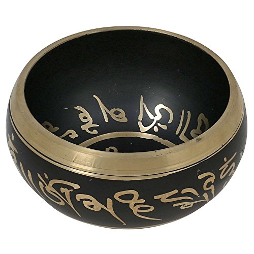 Singing Bowl Tibetan Design Black Metal 4.5 inches