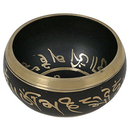 Singing Bowl Tibetan Design Black Metal 4.5 inches