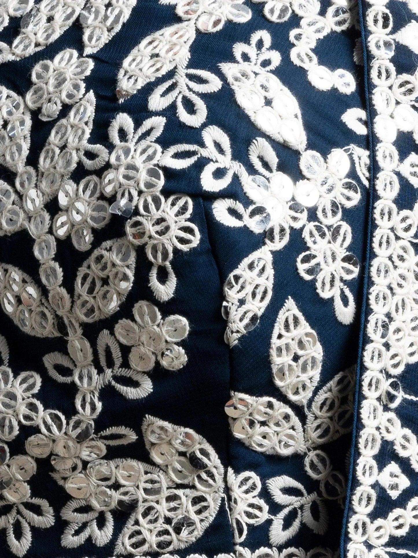 Tulsi Art Great Navy Blue Thread Embroidered Georgette Wedding Lehenga Choli