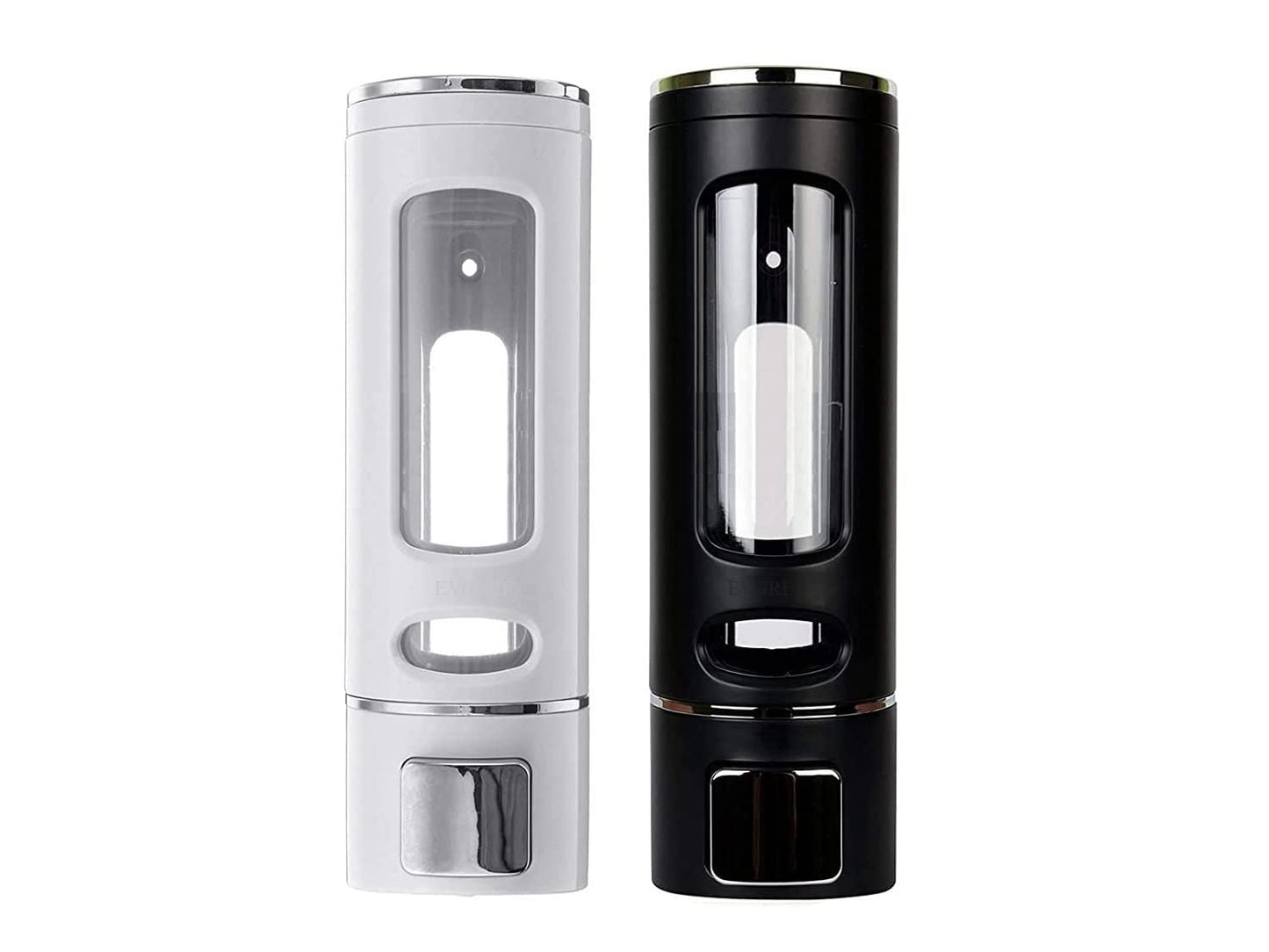 Wall Mounted Soap Dispenser - Plastic - Black and White - 400 ml Each