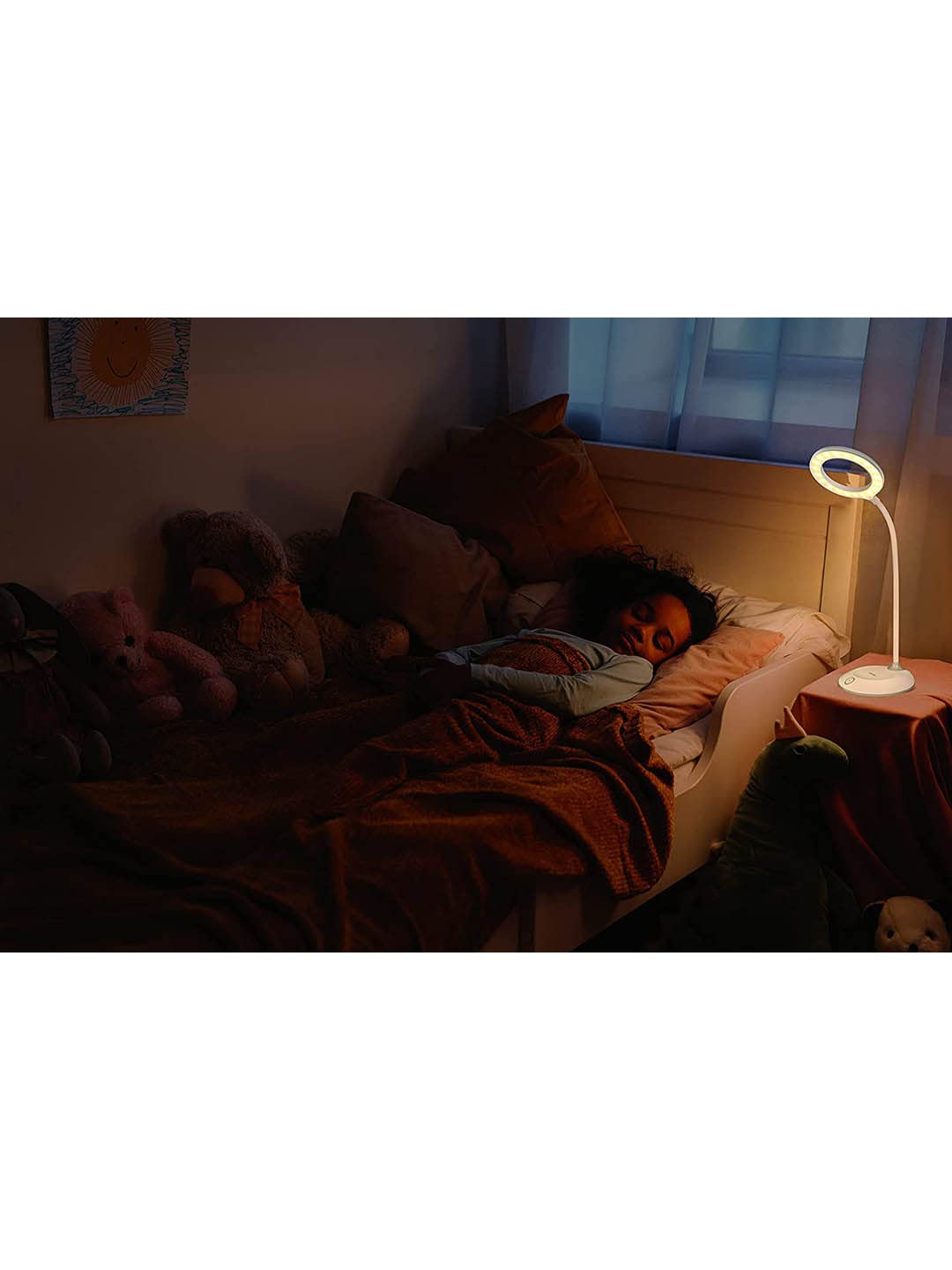 LED Table Lamp with Colour Changing Feature, Polycarbonate, White