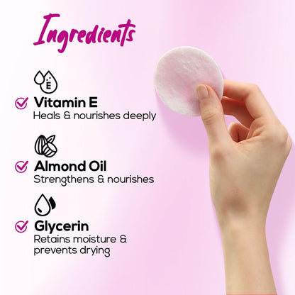 Nail Polish Remover Wipes, Acetone-Free, Vitamin E, 50 Count