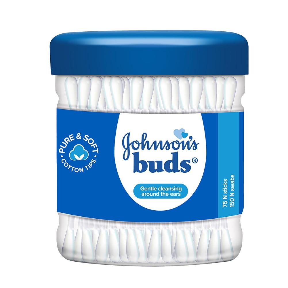 Gentle Cotton Swabs, 150 Count (White, 75 per Pack)