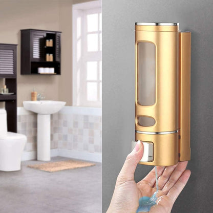 Wall Mounted Liquid Soap Dispenser - Modern Gold Finish - 400ml Capacity