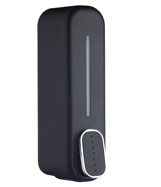 Wall Mounted Soap Dispenser - Black ABS Plastic - 350ml Capacity - Easy Assembly