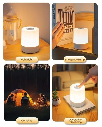 LED Touch Control Table Lamp - Dimmable Warm White - Rechargeable - Portable Design - ABS - Multicolor