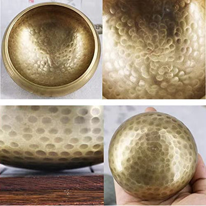 Tibetan Singing Bowl Set - Handcrafted Bronze Alloy - 3.15 Inch - Includes Cushion, Mallet, and Storage Bag