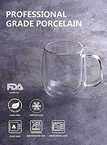 Double Wall Coffee Mug - 290ML - Borosilicate Glass - Handcrafted - Crystal Clear Finish