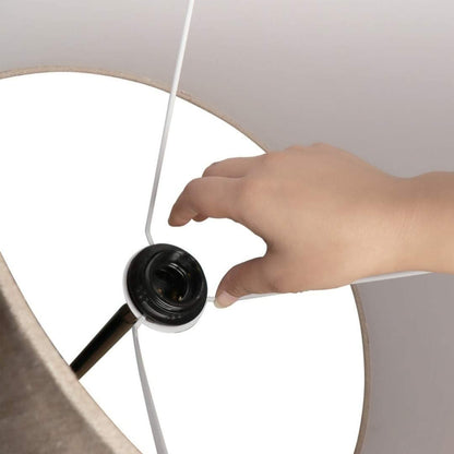 Modern Floor Lamp with Lampshade - Black Metal - 4Ft Height - 12 Inch Shade