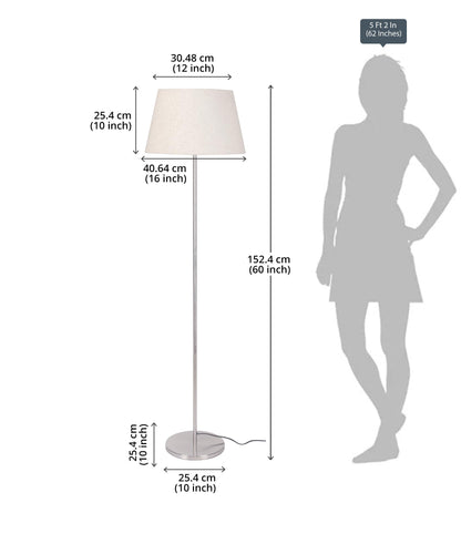 Floor Lamp Modern Minimalistic Stainless Steel Silver 5ft Height 16 inch Diameter