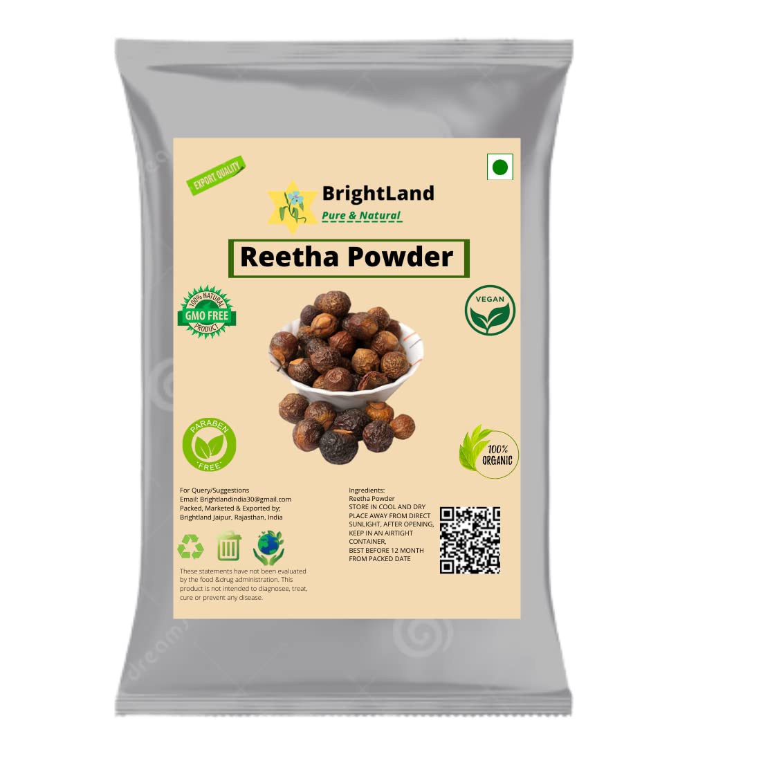 Organic Herbal Hair Pack - Amla, Reetha, Shikakai & More