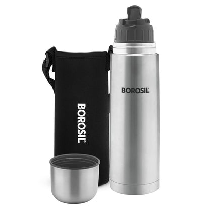 Borosil Hydra Thermo 1000 ml Stainless Steel Water Bottle | Double Wall Vacuum Insulated Flask