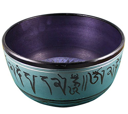 Singing Bowl Hand Painted Black with Gold Trim 6.5-inch Diameter