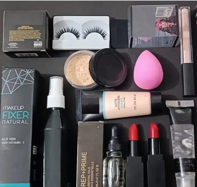 Complete Professional Makeup Kit with Fixer Spray & Tools