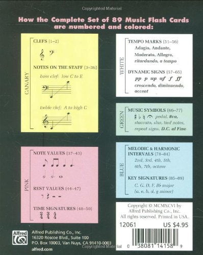 Complete Color Coded Flash Cards for All Beginning Music Students