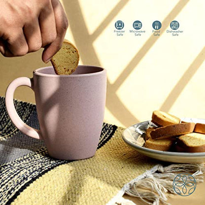 Coffee Mug 300 ML Eco-Friendly Bamboo Fiber Brown Unbreakable Dishwasher Microwave Safe